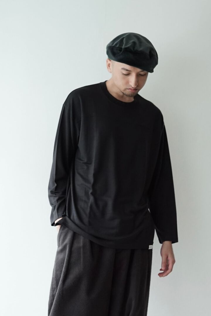 【CAPERTICA】CAP707CS14 Super140s Washable Wool DC_jersey / L/S FootBall Tee,DARKNESS, medium image number 2