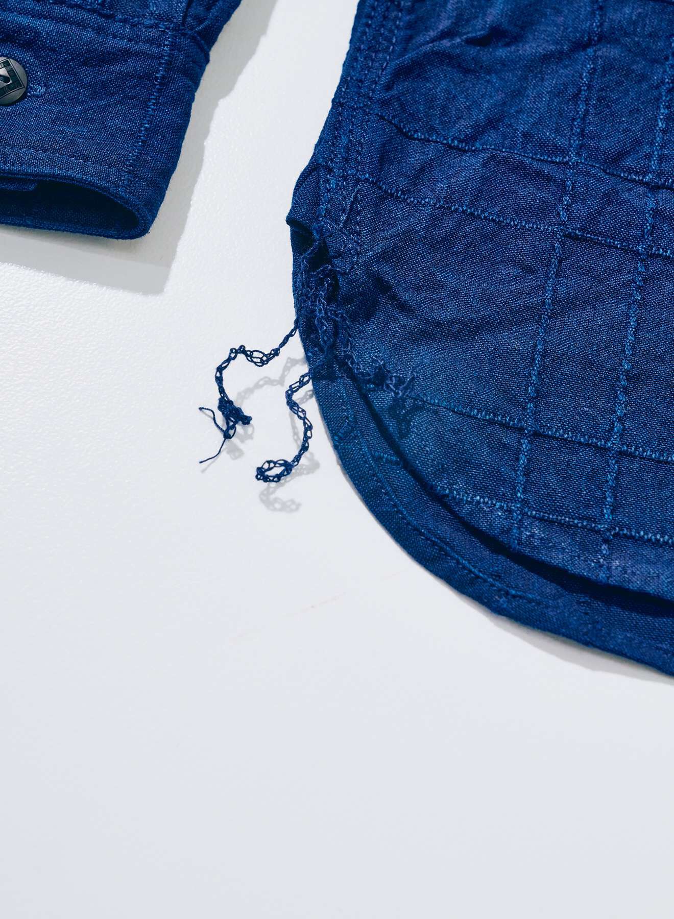 DENIMIO | SSS26-ARS Indigo Sashiko Lattice Dobby Work Shirt