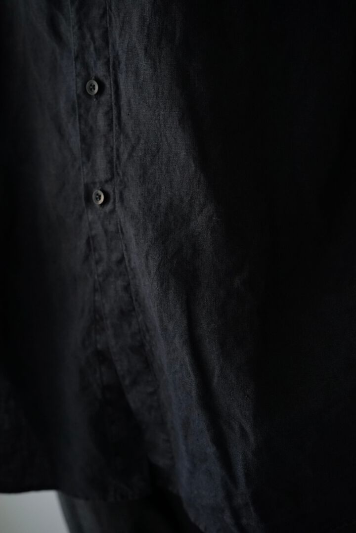 241SH08 ND-Linen Poplin / Granpa Shirts,LOGWOOD BLACK, medium image number 5