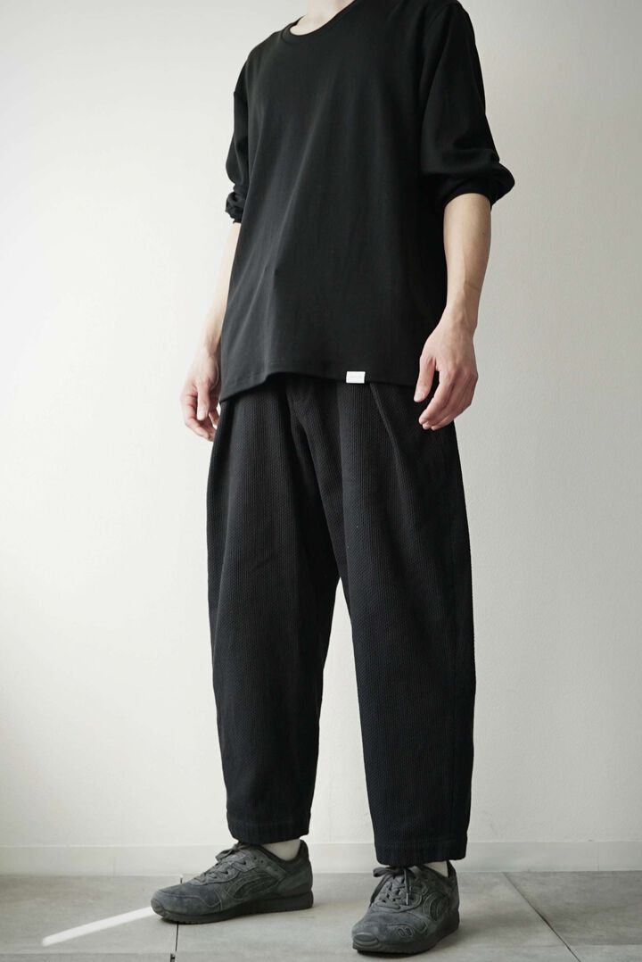 233PT20 Ancient Dyed Sashiko / W-Tuck Pants,LOGWOOD BLACK, medium image number 1