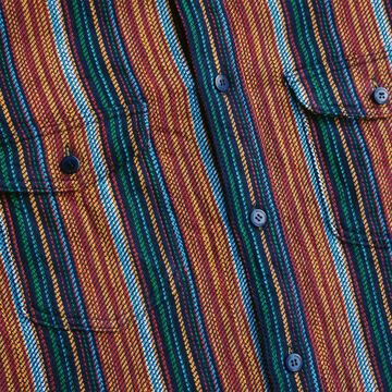 SIN23-02 Rope Indigo Heavy Nel Work Shirt,INDIGO/ORANGE, small image number 2