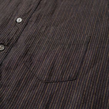 F3511 VINTAGE STRIPE BAND COLLAR SHIRT,BLACK, small image number 4