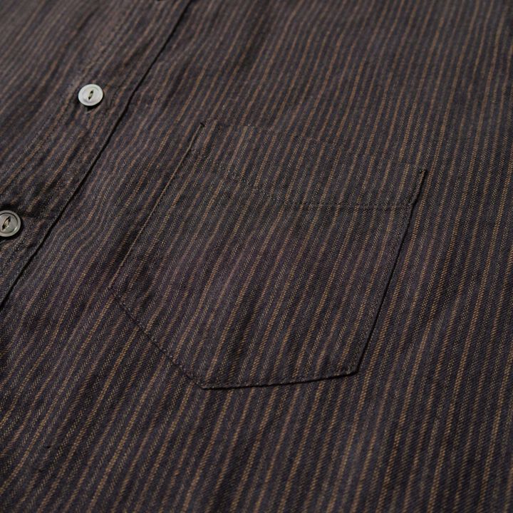 F3511 VINTAGE STRIPE BAND COLLAR SHIRT,BLACK, medium image number 4