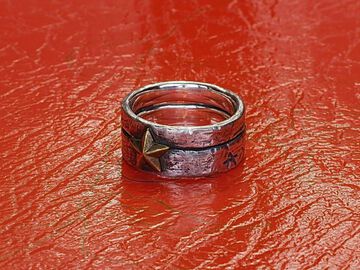 HYAS-270 Brass Star Double Ring,, small image number 5