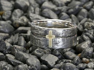 HYAS-271 Brass Cross Double Ring,, small image number 0