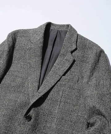 M-18345 C / W GLENCHECK / ROLLING DOWN 3B NOTCHED LAPEL JACKET (3 COLORS),LT GRAY, small image number 3