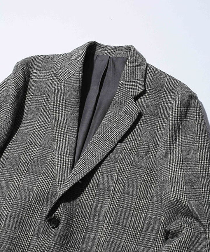 M-18345 C / W GLENCHECK / ROLLING DOWN 3B NOTCHED LAPEL JACKET (3 COLORS),LT GRAY, medium image number 3