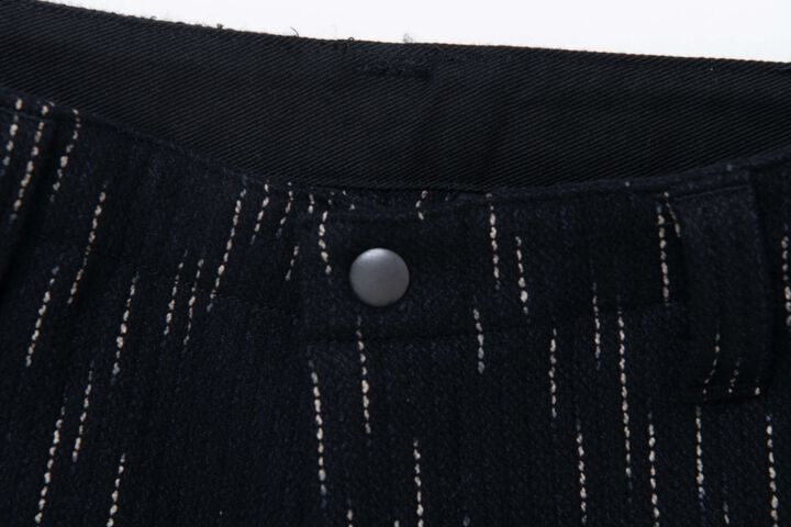 1906 Kasuri Dyed Beach Cloth Trousers Wide Straight,BLACK, medium image number 2