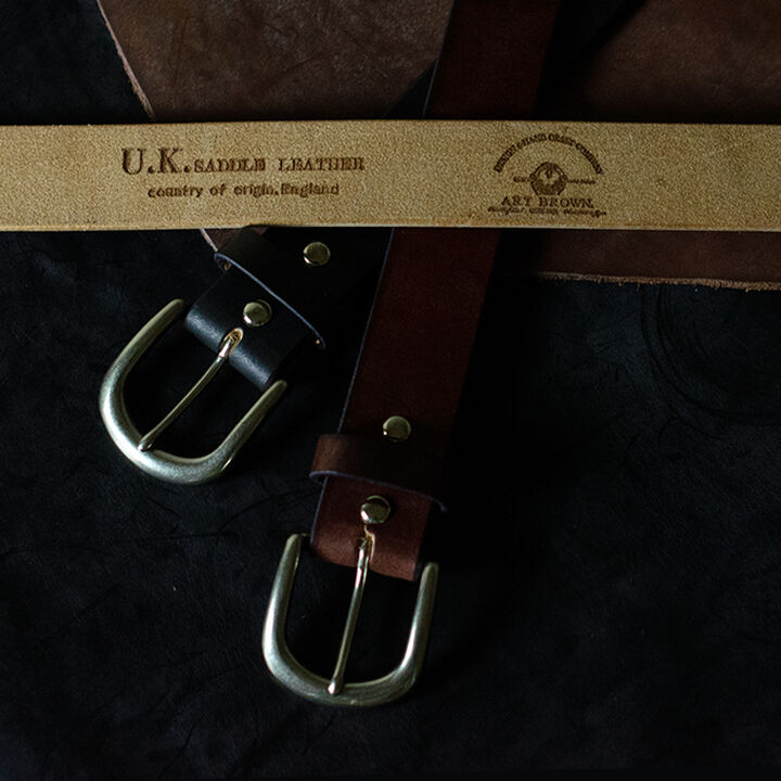 ENB40145AB UK saddle leather 40mm width harness belt,BLACK, medium image number 10