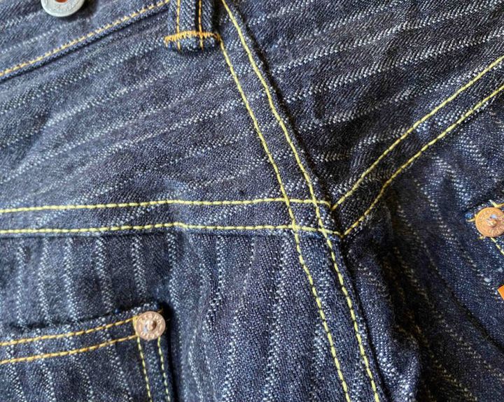 GZ-16LST-03 16oz Drop Needle Herringbone Loose Straight Jeans -One Wash-30,, medium image number 3