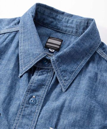 MS044 5oz Original selvage chambray work shirts-RED-46,RED, small image number 3