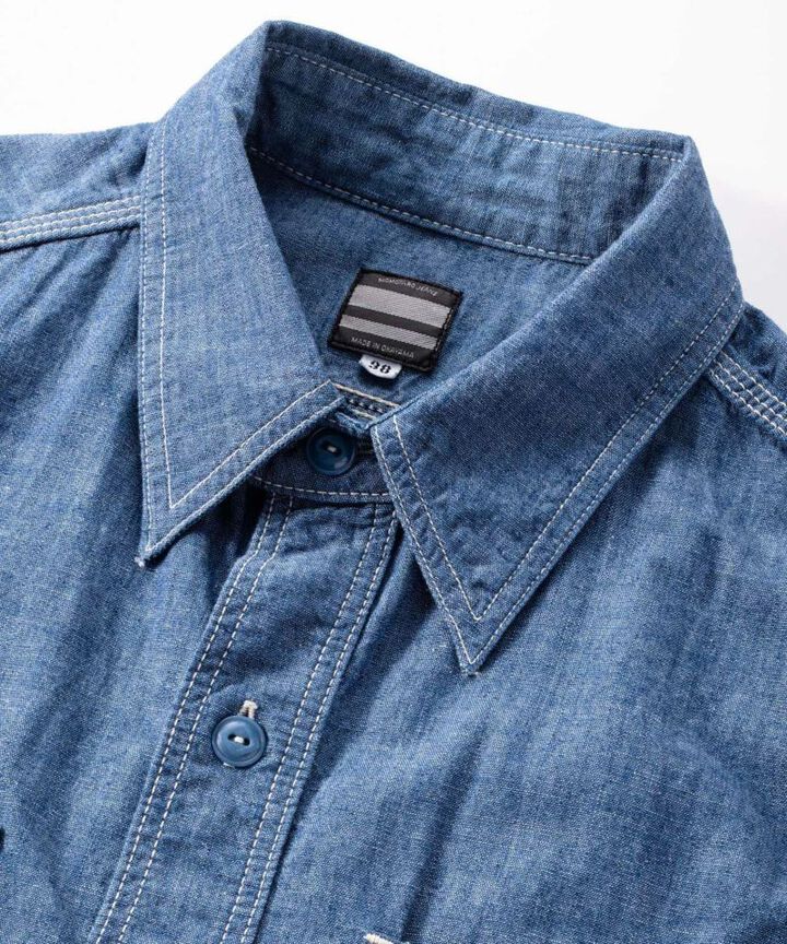 MS044 5oz Original selvage chambray work shirts-RED-46,RED, medium image number 3