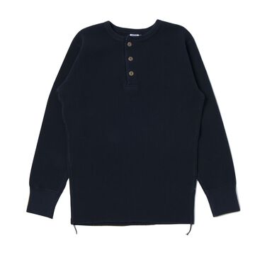 9937 Heavy thermal Henry long-sleeved T-shirt,NAVY, small image number 0
