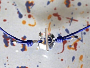 17AJK-705BL Horseshoe Cord Bracelet (BLUE),, small image number 2