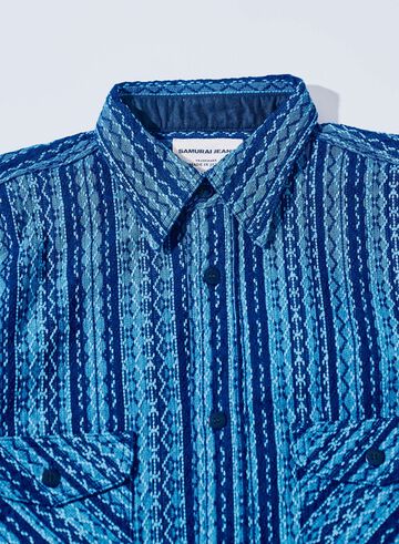 SSS25-SKS Natural Indigo Stripe Shirt,, small image number 1