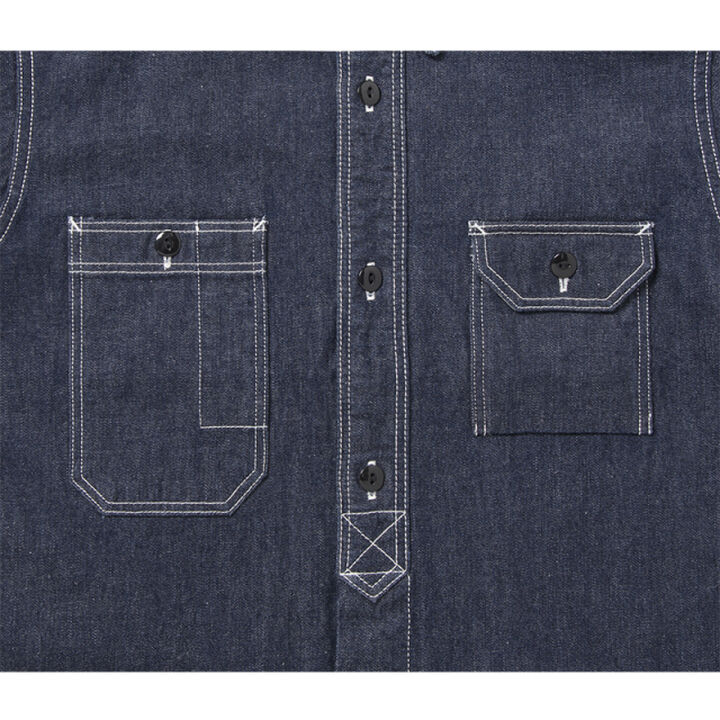 5333B-S Denim Short-Sleeve Work Shirts-44,, medium image number 3