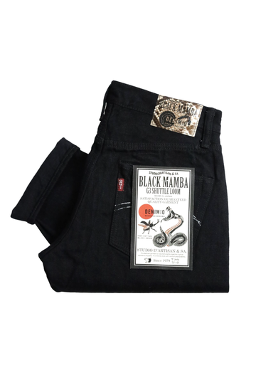 DM-009 Studio D'Artisan x Denimio Collab Black Denim Relax Tapered-One Wash-31,, small image number 4