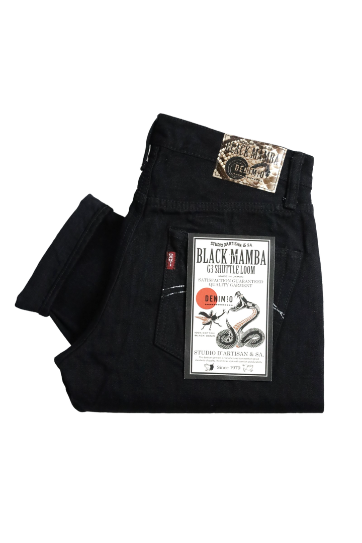 DM-009 Studio D'Artisan x Denimio Collab Black Denim Relax Tapered-One Wash-30,, medium image number 4