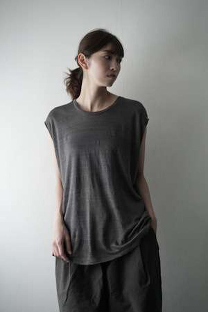 CAP709CS16 Feather Linen Jersey / Loosey Tank_Top-Ⅱ (SMOKE GRAY),GRAY, medium image number 14