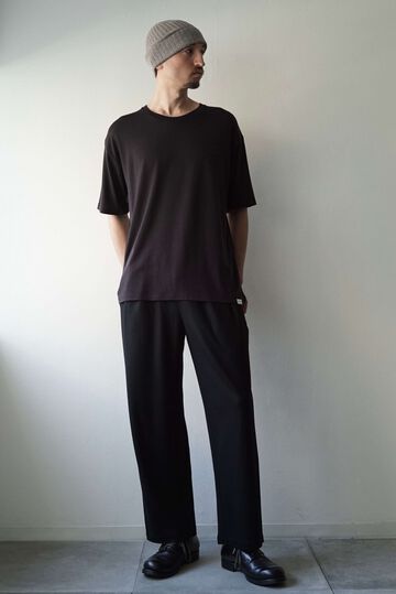 【CAPERTICA】CAP708PT30 Super140s Washable Wool MW_Jersey / Wide Leg Pants,EBONY, small image number 7