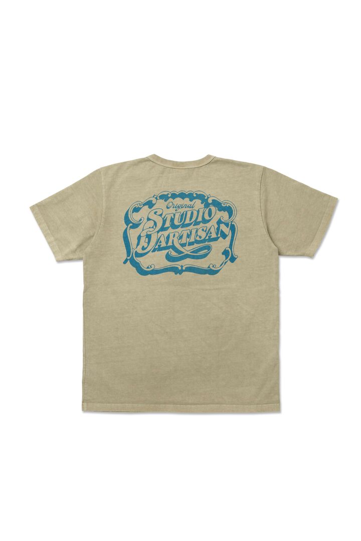 8207A Pigment Dyed Print T-Shirts,BLACK, medium image number 2