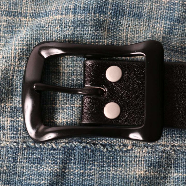 LE-4168BK "STANDARD" Big Buckle 40mm Leather Belt 【Black Color Buckle】,BLACK, medium image number 4