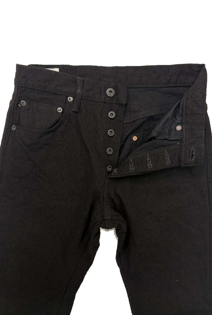 ONI902CCD-BKBK 15oz Crushed Concrete Denim Black x Black Kabuki Selvedge  Highrise Relax Tapered,, medium image number 1