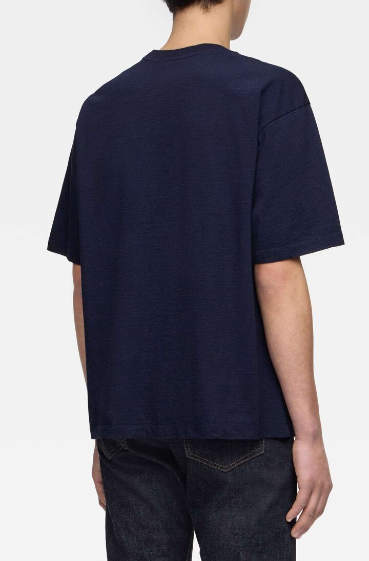 MMTS6008 YARN DYED SHORT SLEEVE T-SHIRT  ALPHABET,INDIGO, medium image number 2