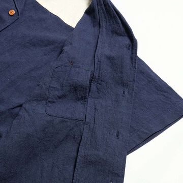 BP25502 Open Collar Cotton Linen Short Sleeve Shirt (Off White),OFF WHITE, small image number 8