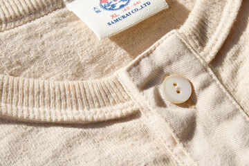 SJST-SC02 "Samurai Cotton Project" Henley Neck T-Shirt,KUROMAME, small image number 10