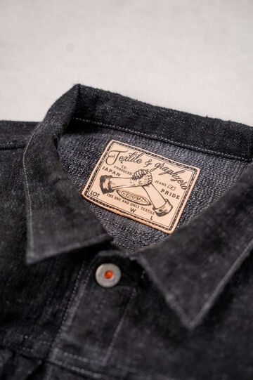 GZ-SKGJ1ST-BK Kase Dyed JEAN JACKET 1ST Black,, small image number 2