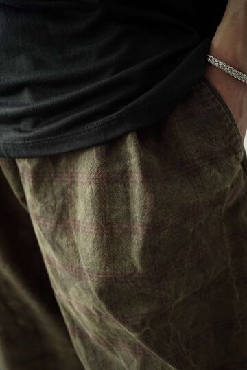 【CAPERTICA】CAP708PT08 Natural Dyed Check / Peg Top Easy Pants,BENGARA, small image number 15