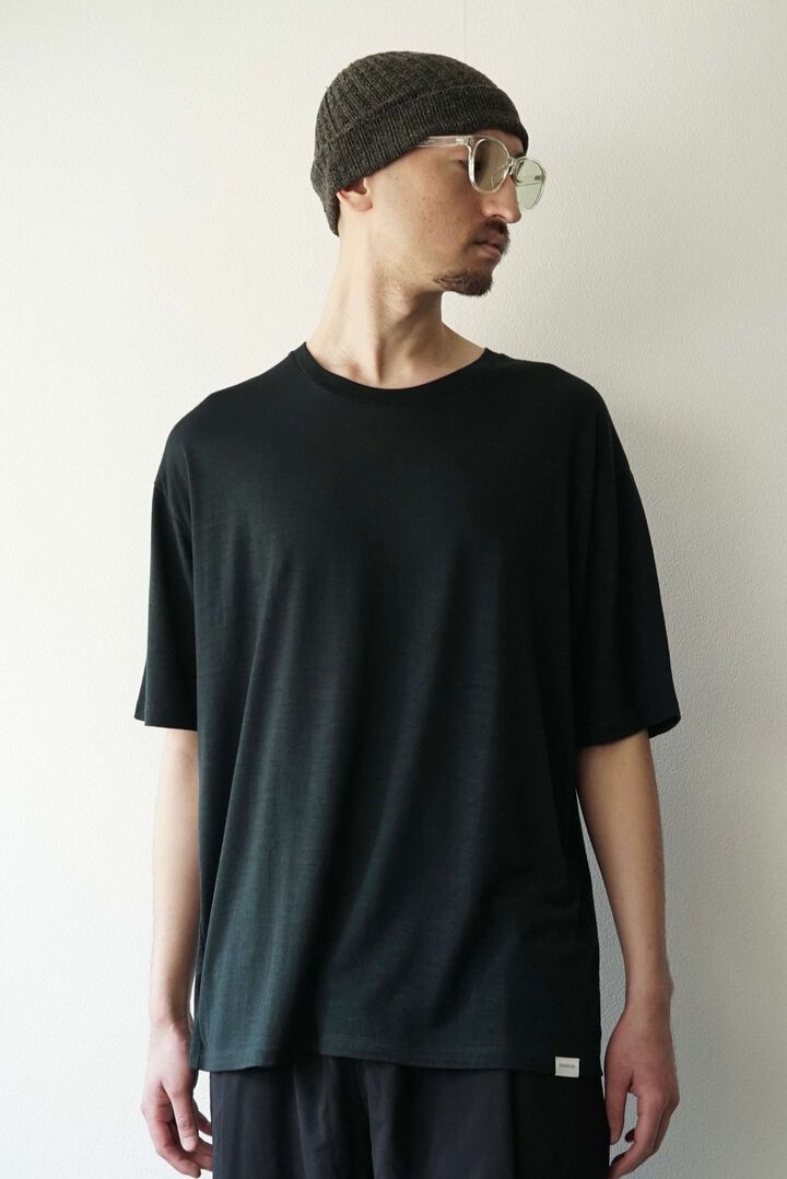 【CAPERTICA】CAP70801-_2 Super120s Washable Wool Jersey / S120 Wool Tee,CHALKBOARD, medium image number 0