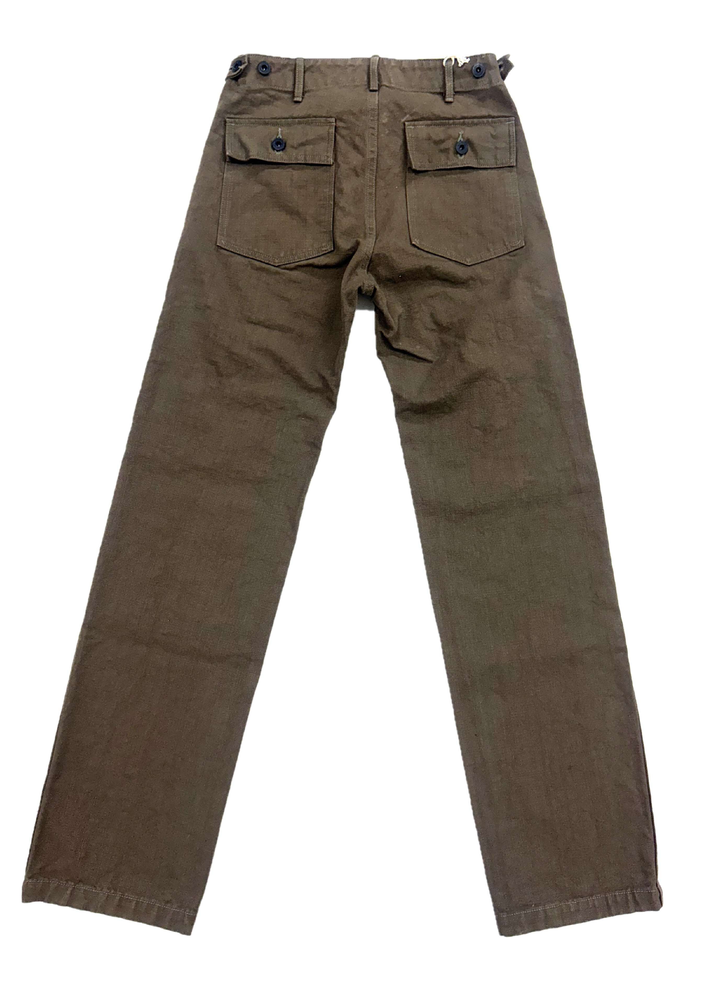 DENIMIO | ONI207-HOX-OLB 13oz Sulfur dye Heavy Oxford Olive Brown