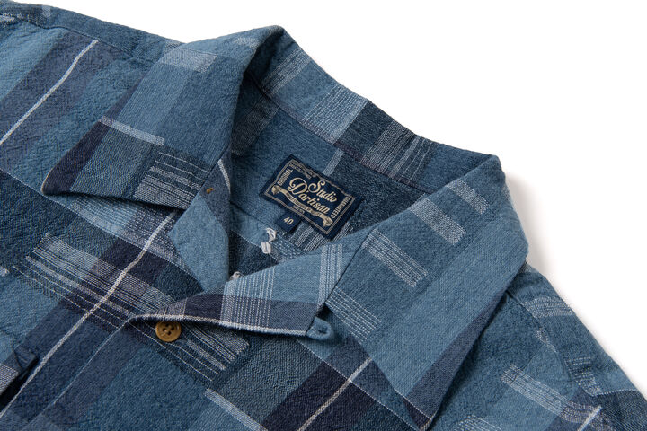5747 NORAGI PATCHWORK Shirt,BLUE, medium image number 2