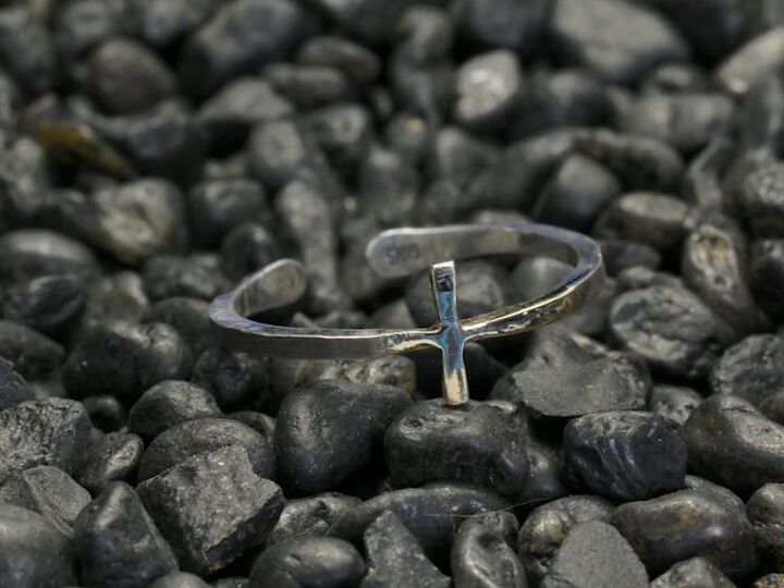 HYO-245BRS Brass Narrow Cross RING,, medium image number 4