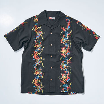 SSA24-01 Dragon Hawaiian Shirt,BLACK, small image number 0