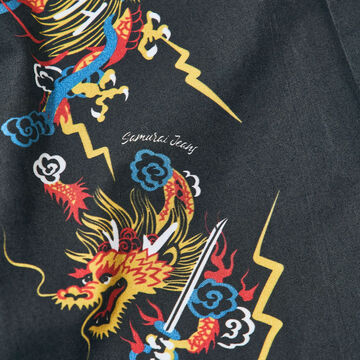 SSA24-01 Dragon Hawaiian Shirt,BLACK, small image number 4