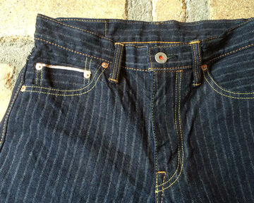 GZ-16SLST-Z01 16oz  Drop needle Herringbone ZIP jeans Slim straight(One washed)-One Washed-31,, small image number 7