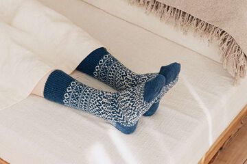 NK0101 WOOL JACQUARD SOCKS OATMEAL,OATMEAL, small image number 8