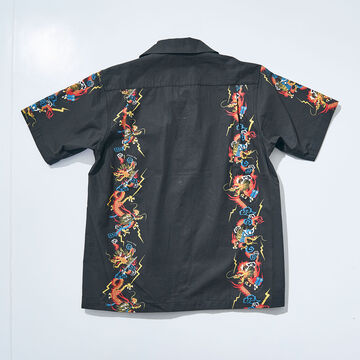 SSA24-01 Dragon Hawaiian Shirt,BLACK, small image number 1