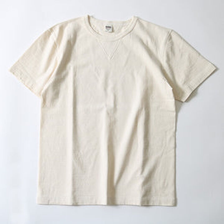 BR-8145 Vintage V Gudget Short Sleeve T-shirts (6 COLORS)-IVORY- M,IVORY, medium image number 1