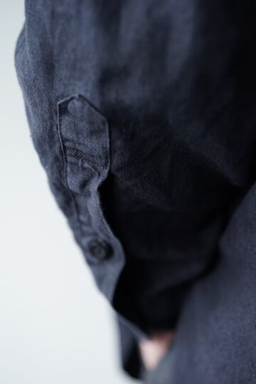 241SH08 ND-Linen Poplin / Granpa Shirts,LOGWOOD BLACK, small image number 9