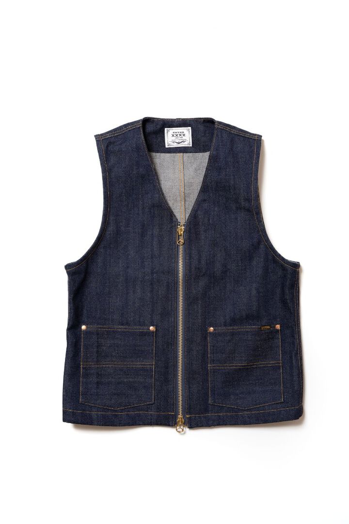 XX602Z (000) "XXXX-EXTRA" ZIP UP VEST 15.8OZ ORGANIC COTTON-Non Wash-M,, medium image number 0