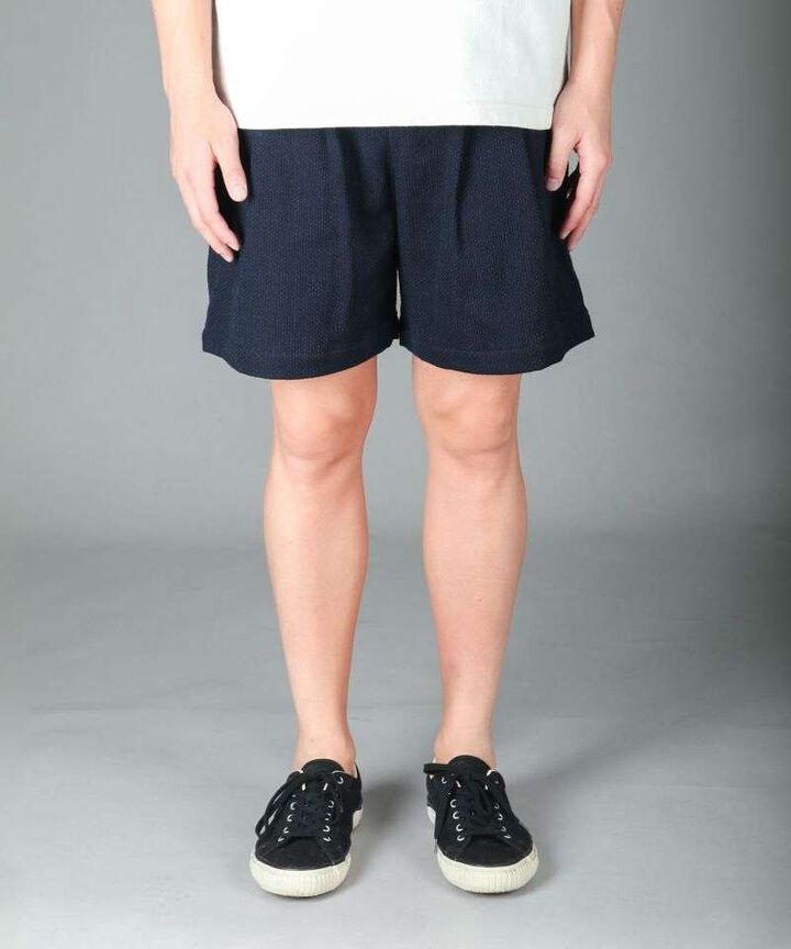 JBSP1004 11oz Indigo Sashiko Jaquard Tuck Shorts,, medium