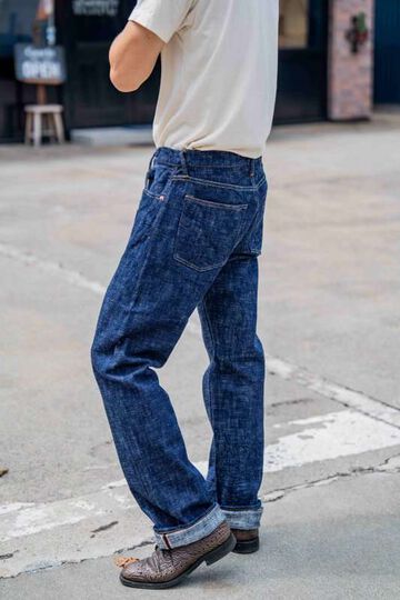 GZ-15SLSTSK-0611 15oz Kase (Skein) Dyed Slim Straight Jeans GRN,GRN, small image number 13