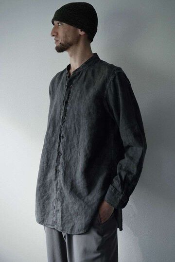 241SH08 ND-Linen Poplin / Granpa Shirts,LOGWOOD BLACK, small image number 13