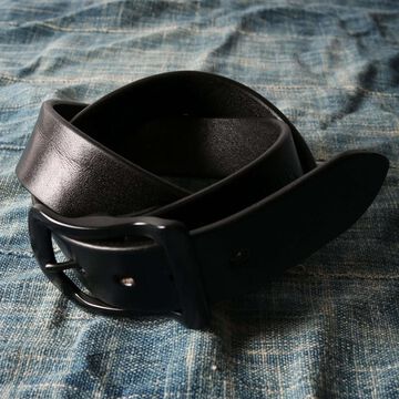 LE-4168BK "STANDARD" Big Buckle 40mm Leather Belt 【Black Color Buckle】,BLACK, small image number 2
