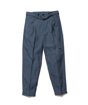 M-19101 / RETRO POLYESTER TWILL / BELTED WIDE TAPERED PANTS,BROWN, small image number 3