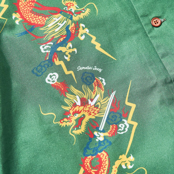 SSA24-01 Dragon Hawaiian Shirt,BLACK, medium image number 8